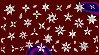 Kırmızı renkte sevimli çiçekler. Raster illüstrasyonu. Küçük çiçekli basit bir çiçek çizimi. Moda baskısı, albüm, ambalaj kağıdı, duvar kağıdı için zarif dekoratif süslemeler..