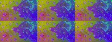 Çiçekleri, deniz kabukları, mandalaları ve suluboya efektleriyle donanma geçmişi. Yatak çarşafları, ceket, paket tasarımı, kumaş ve moda kavramları için tekstil baskısı. Çizim kalıbı etnik tasarım.