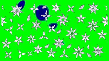 Şirin çiçekli, desenli, yeşil renkli bir eskiz deseni. Tekstil için suluboya eskiz deseni. El çizimi çiçek çizimi deseni (fayans)).