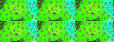 Moda baskıları için zarif bir şablon. Parlak renkli çiçekli ve yeşil yapraklı harika bir çiçek deseni. Halk tarzı. Modern çiçek arkaplanı.