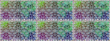 Gri üzerine gri. Retro tekstil tasarım koleksiyonu. 1950-1960 motifleri. Çiçekli ipek eşarp. El çizimi çiçek elementleriyle soyut, dikişsiz raster deseni..