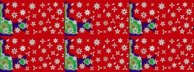 Raster illüstrasyonu. Kırmızı renkte çiçekler. Çiçek süslemeli çizim deseni.