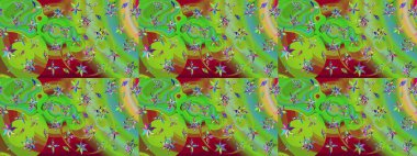 Küçük çiçekteki sevimli çiçek deseni. Raster illüstrasyonu. Çizim.