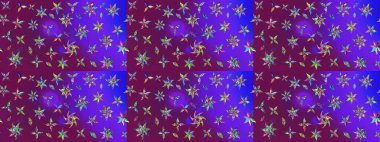 Düz Çiçek Elementleri Tasarımı. Raster. Renkli Bahar Teması çizim şablonu.