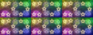 Yeşil, nötr ve mavi siluet kar tanesi işareti. Raster illüstrasyonu. Düz dizayn. Sembol kışı, donmuş, Noel, yeni yıl tatili. Kar Tanesi Mozaik ikonu. Grafiksel element dekorasyonu.