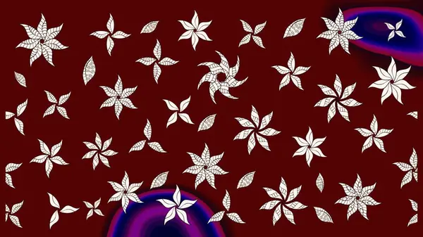 Kırmızı renkte sevimli çiçekler. Raster illüstrasyonu. Küçük çiçekli basit bir çiçek çizimi. Moda baskısı, albüm, ambalaj kağıdı, duvar kağıdı için zarif dekoratif süslemeler..