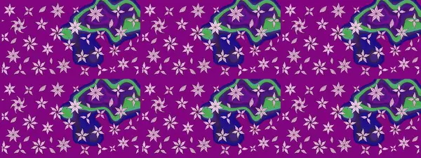 Mor renkli çiçekler. Düz Çiçek Elementleri Tasarımı. Renkli Yaz Temalı eskiz kalıbı. Raster illüstrasyonunda çiçek deseni çizimi.