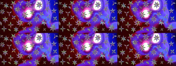 Raster illüstrasyonu. Mor renklerde. Çiçekli güzel suluboya desen.