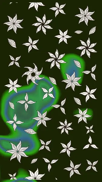 Çiçekli karalama şeklinde Raster çiçek deseni. Gri renkli çiçekler. Nazik, narin çiçek arkaplanı.