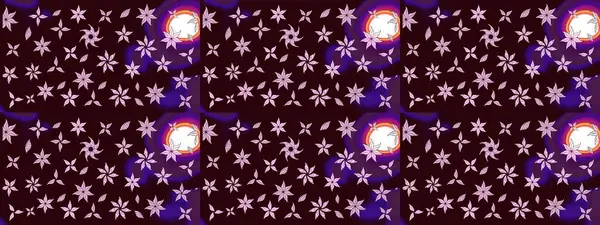 Çiçek rengi eskiz deseni. Raster çiçek izi. Raster Yumuşak kumaş deseni. Klasik taslak çizimi.