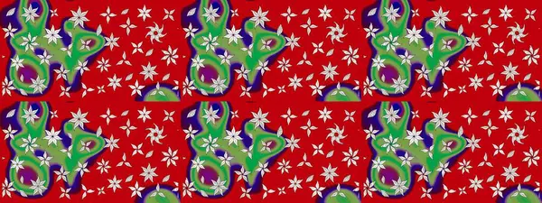 Yaprak ve çiçeklerin suluboya resimleri, kırmızı renklerde çizimler. Kibarca, kırmızı renkte bahar çiçekleri. Raster illüstrasyonu.