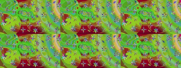 Küçük çiçekteki sevimli çiçek deseni. Raster illüstrasyonu. Çizim.