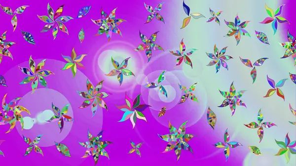 Raster illüstrasyonu. Raster illüstrasyonundaki çiçek desenli çizim. Mor renklerde. Güzel kumaş deseni.