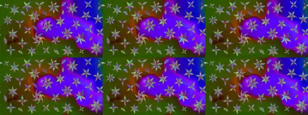 Raster çiçekleri klasik tarzda çizilmiş. Çiçekli yumuşak bir eskiz şekli. Raster illüstrasyonu. Yumuşak, yeşil renkte bahar çiçekleri.