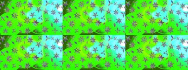 Kabile sanatı boho baskısı, klasik çiçek arkaplanı. Arkaplan dokusu, duvar kağıdı, yeşil renkli çiçek teması. Soyut etnik raster çizim kalıbı.