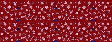 Çizim kalıbı. Hint süsü. Renkli süs kenarı. Kırmızı renklerde. Raster illüstrasyonu. Çiçek duvar kağıdı.