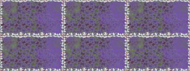 Menekşe üzerinde kusursuz kelebek şablonu. Uçan kelebek kumaş temalı Raster tasarımı. Giysiler için böcek kumaşı klipsleri tekrarlanıyor. Davet, kart, yazdırma için basit kadınsı desen.