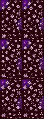 Kahverengi renkte çok kahverengi, zarif küçük çiçekler ve komik böcekler, raster desen, illüstrasyon.