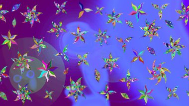 Raster illüstrasyonu. Taslak dekoratif arka plan, çiçek mandala. Çiçek. Menekşe renklerinde.