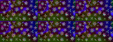 Renkli Bahar Teması eskiz kalıbı. Chichi 'nin kumaş kalıbını çiz. Düz Çiçek Elementleri Tasarımı. Çiçek deseni. Raster illüstrasyonu.