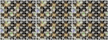 Küçük siyah çiçeklerle oldukça eski bir besin torbası deseni. Tekstil, kumaş, kapaklar, duvar kağıtları, baskı, naylon, yapıştırma, örgü, dekupaj için çiçeksiz arkaplan.