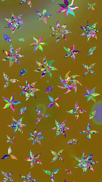 Çiçekler suluboya tarzında kahverengi renkte. Raster illüstrasyonunda çiçek deseni çizimi.