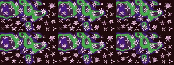 Raster illüstrasyonundaki çiçek desenli çizim. Güzel kumaş deseni. Düz Çiçek Elementleri Tasarımı. Renkli Bahar Teması çizim şablonu.