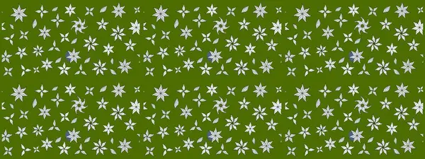 Çiçek süslemeli çizim deseni. Yeşil renkli çiçekler. Raster illüstrasyonu.