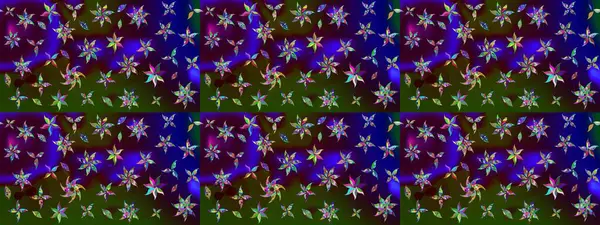 Renkli Bahar Teması eskiz kalıbı. Chichi 'nin kumaş kalıbını çiz. Düz Çiçek Elementleri Tasarımı. Çiçek deseni. Raster illüstrasyonu.