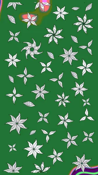 -yeşil çiçekler. Çiçek kolajı. Raster deseni. Doğa. Küçük çiçekte güzel bir desen var. Çiçek kompozisyonu. Çiçek arka planı.