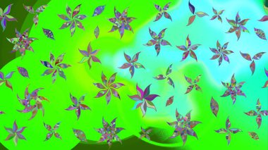 Vadinin yeşil renkli çiçekleri. Raster çiçek desenleri çiziyor..