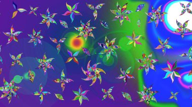 Raster Güzel kumaş deseni. Raster suluboya deseni, narin çiçekler, mavi çiçekler, tebrik kartı şablonu..