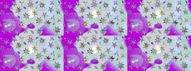 Raster illüstrasyonundaki çiçek desenli çizim. Suluboya tarzında nötr renkler üzerine çiçekler.