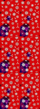 Kırmızı renkte bitkilerden oluşan parlak çiçekli çizim deseni.