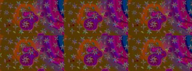 Çiçek rengi eskiz deseni. Raster çiçek izi. Raster Yumuşak kumaş deseni. Klasik taslak çizimi.