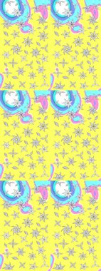 Küçük çiçekteki sevimli çiçek deseni. Nazikçe, sarı renkte yaz çiçekleri. Raster deseni. Raster illüstrasyonu.