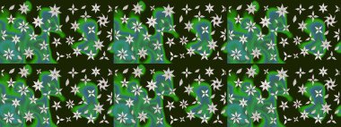 Raster illüstrasyonundaki çiçek desenli çizim. Gri renkli çiçekler.