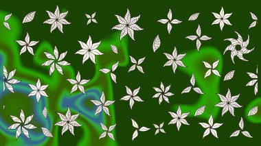 Üst manzara, yumuşak yeşil renk tarzı. Çiçek kompozisyonu, el boyası, hassas şablon. Sevgililer günü ve tebrik kartı konsepti için şık bir davetiye. Manzaralı çiçek deseni.