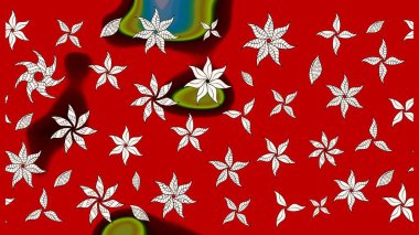 Kırmızı renklerde çiçek desenli çizimler, el yapımı papatyalar, papatyalar. Tekrar eden çiçek arkaplanı, zarif kırmızı çiçek duvar kağıdı.