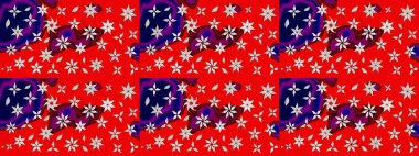 Raster illüstrasyonu. Modaya uygun kumaş deseni. Küçük çiçekteki sevimli çiçek deseni. Tony 'nin kumaş desenini çiz.