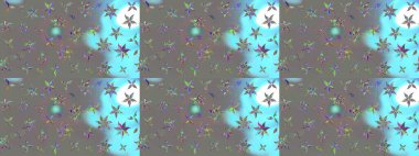 Gri renkli çiçekler. Raster illüstrasyonu. Çiçek süslemeli çizim deseni.