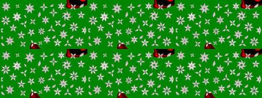 Üzerinde gelincikler ve vadi zambakları olan renkli çiçek desenli nakış deseni. Tekstil tasarımı için yeşil renkli geleneksel halk çiçekleri buketi.