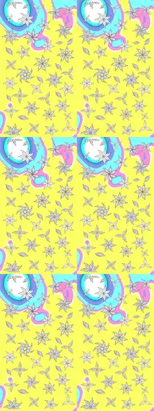 Küçük çiçekteki sevimli çiçek deseni. Nazikçe, sarı renkte yaz çiçekleri. Raster deseni. Raster illüstrasyonu.