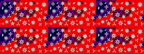 Raster illüstrasyonu. Modaya uygun kumaş deseni. Küçük çiçekteki sevimli çiçek deseni. Tony 'nin kumaş desenini çiz.