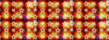 Güzel tasarım. Raster illüstrasyonu. Kar tanelerinin soyut arkaplanlı Noel arkaplanı. Kırmızı, turuncu ve sarı kar taneleri. Noel için tatil tasarımı, Yeni Yıl moda baskıları.