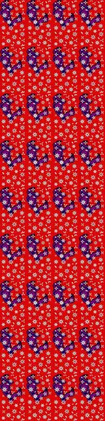 Suluboya çiçekli çiçek deseni. Raster illüstrasyonu. Kırmızı renkte güzel tekstil.