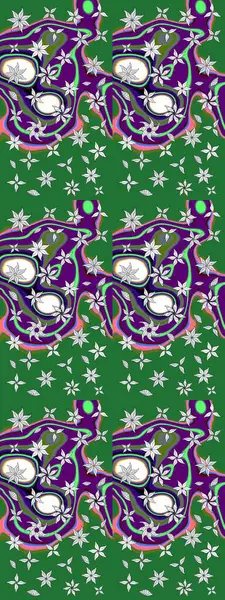 Çizim çiçek deseni duvar kağıdı, web sitesi arka planı, ambalaj kağıdı, davetiye, broşür, afiş veya web sitesi için kullanılabilir. Parlak elementlerin. El çizimi Raster illüstrasyonu.