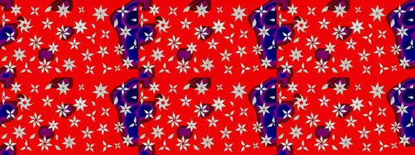 Yaz çiçekleri teması. Kırmızı renkler. El çizimi, soyut ve süslü elementler. Suluboya resim taklit Raster çizimi. Klasik çiçekler..