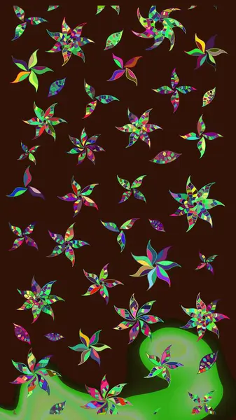 Moda baskıları için zarif bir şablon. Küçük çiçekte güzel bir desen. Çiçekli bahar çiçekleri. Motley illüstrasyonu. Robot resim. Küçük renkli çiçekler..