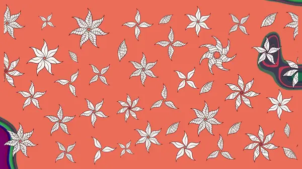 El çizimi Raster çizimi. Çizim çiçek deseni duvar kağıdı, web sitesi arka planı, ambalaj kağıdı, davetiye, broşür, afiş veya web sitesi için kullanılabilir. Karalama elementleri.